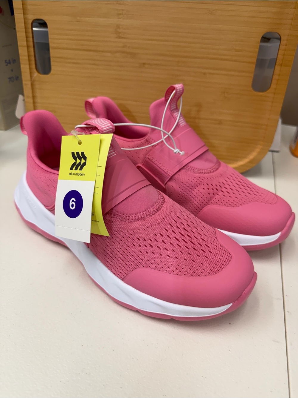 All in Motion Youth Girls Size 6 Pink Slip-On Athletic Sneakers